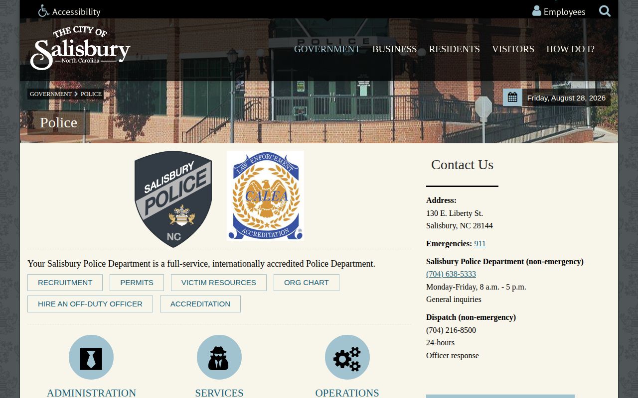 Salisbury Police Department official arrest and booking-record page